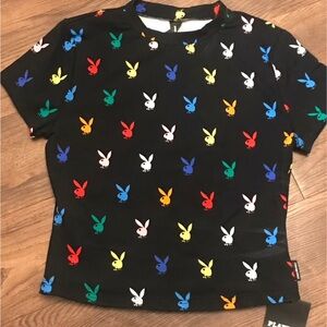 Playboy BUNNY on Repeat Logo T-Shirt iconic logo juniors medium / adult small